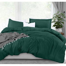 Комплект постільної білизни Utopia Bedding, повний розмір: 1 простирадло, 2 наволочки, 3-частинний комплект, зелений смарагдовий, мікрофібра