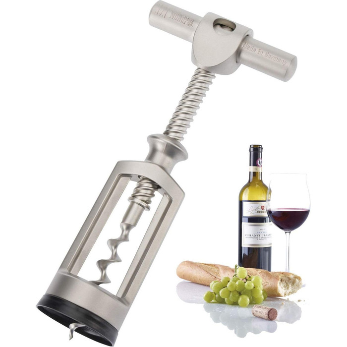 Westmark Bottle Opener with Cork Remover, Monopol Edition, Steel/Zinc Die-Cast, Chianti, Satin Finish, 62553380