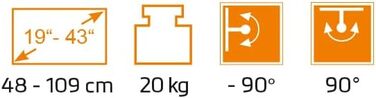 Настінний кріплення для монітора My Wall HL45-3L, 58-140 см (23-55 дюймів), чорний, регульований (нахил, поворот)