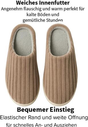 Домашні тапочки для чоловіків та жінок – надзвичайно м'які сліпони для дому - ультралегкі, неслизькі та зручні. М'які тапочки - зимові домашні тапочки (39 EU, Коричневий)