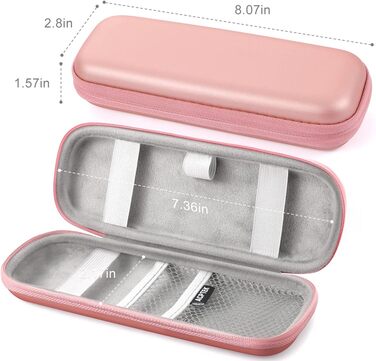 Чохол для Apple Pencil та інших стилусів, преміум-якість, шкіра, з кишенькою для кабелю USB, рожевий