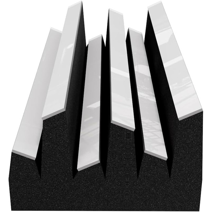 Набір акустичних диффузорів Arto-HALF 2D (2 шт.), 50 x 50 см, білий глянцевий пластик — панелі для звукопоглинання та шумоізоляції