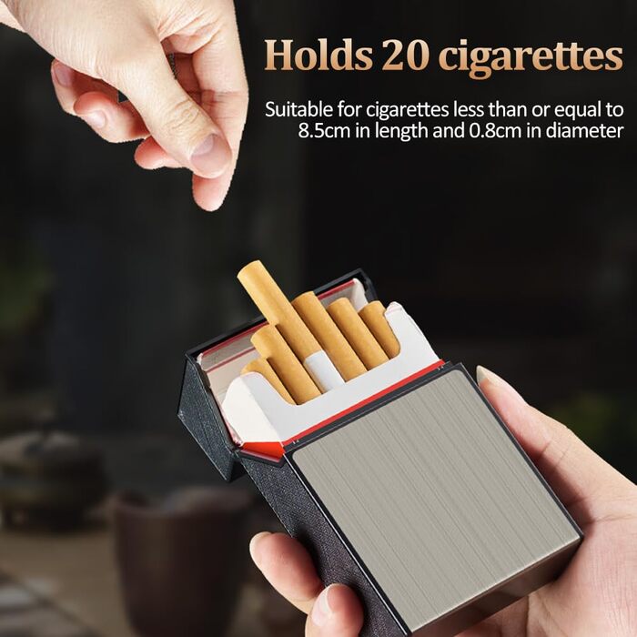 Алюмінієве екіпіровочне кейс для сигарет 2 в 1 з електронним запальничкою (20 шт.), елегантний дизайн