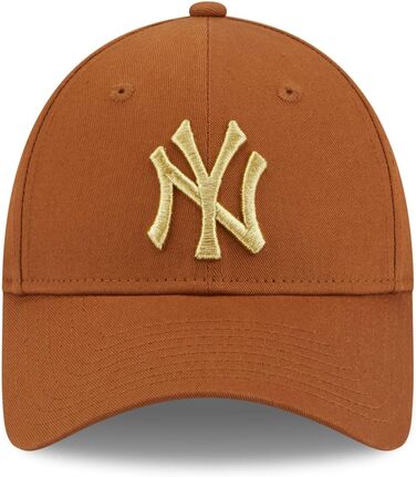 Шапка New Era New York Yankees з помпоном та в'язаним манжетом для жінок, колір: коричневий