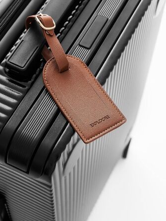 Чемодан ручної поклажі на колесах 35x22x55 см, міцний дорожній чемодан, корпус з полікарбонату, TSA-замок, ідеальний для ручної поклажі, чорний/шампань рожевий