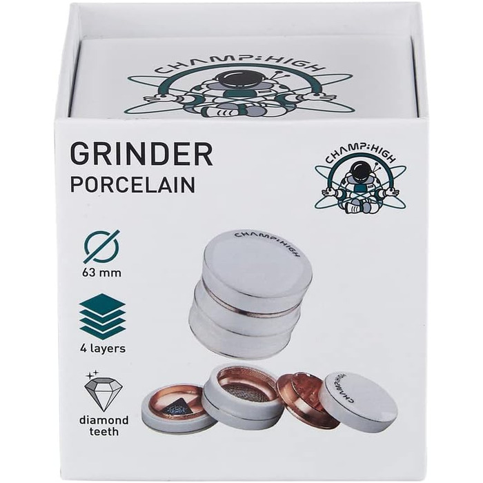 Порцелянова grinder-млин для спецій, білий, 4 частини, 63 мм