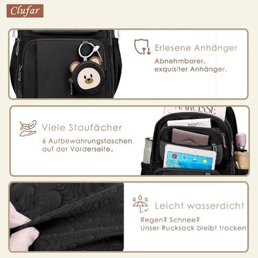 Шкільний рюкзак для підлітків (дівчаток та хлопців) - водонепроникний, великий, для школи та подорожей (чорний)