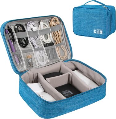 Водонепроникна сумка-органайзер для кабелів та аксесуарів: USB-накопичувачі, SD-карти, Power Bank (Himmelblau)