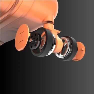 Набір валіз NUMADA 4 шт. Upfly T10 ABS: ручна валіза 55x40x20, середня 60L, велика 78L + косметичка. Оранжевий колір. Безпечний та міцний.