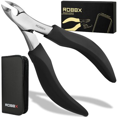 Набір для догляду за нігтями ROBBX® Profi: кусачки для товстих нігтів, зручна ручка, шкіряний етикет, ножиці для нігтів