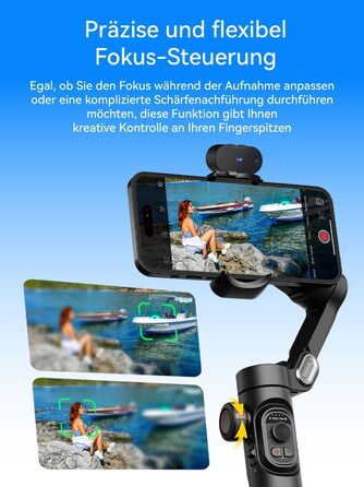 Стабілізатор для смартфона AOCHUAN з 3 осями, RGB-підсвічуванням, трекінгом обличчя та регулюванням фокусу. Підходить для iPhone/Android. Ідеально для зйомки Vlog (Smart XE AI)