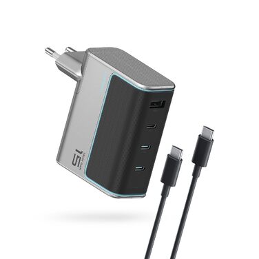 Зарядний пристрій CUKTECH 140W USB-C з кабелем, PD Fast Charger 4-port для ноутбука, MacBook, iPad, Samsung Galaxy, iPhone, Steam Deck