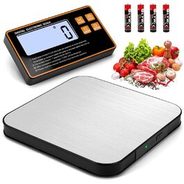 Цифрова кухонна вага з бездротовим LCD-дисплеєм, 15 кг/1 г, 7 одиниць вимірювання, функція підрахунку та тарування, для випічки/приготування/кави, батарейки в комплекті