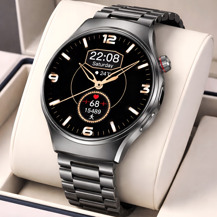 Смарт-годинник Lazird ZEGAREK з функціями ЕКГ, тонометром та глюкометром, чорний