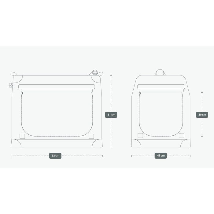 TrendPet TPX-Pro: Легка, складана переноска для собак з алюмінієвим каркасом (60x45x50 см, сіра)