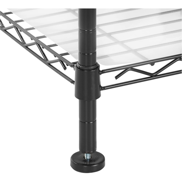 Amazon Basics Extendable Open Closet with 10 Height-Adjustable Shelves - Maximum Weight 521 kg, Black, 144.8 - 203.2 x 35.6 x 182.9 cm