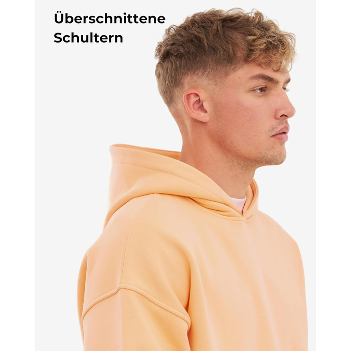 Унісекс худі Johnny Urban Cody Oversize — базовий однотонний світшот з капюшоном із щільної тканини, колір персиковий, розмір XS