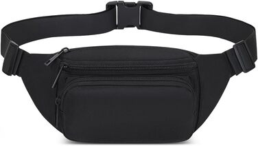 Чоловіча/жіноча поясна сумка Bauchtasche (Чорна) - спортивна, для подорожей, прогулянок з собакою