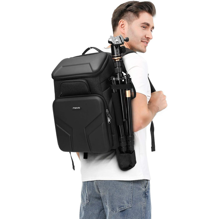 Рюкзак для фотоапарата MOSISO DSLR/SLR (17.3 дюйми), водонепроникний, з жорстким переднім відділенням, відділенням для ноутбука, тримачем для штатива та дощовиком, сірий