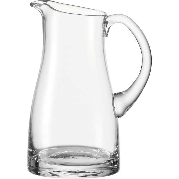 Leonardo Liquid Krug, handcrafted glass pitcher, water carafe with handle in a classic design, 1300 ml, 065329