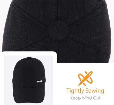 Зимова шапка-кепка Gisdanchz 22-23 з навушниками та металевою застібкою, 56-60 см, чорна