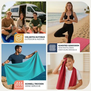 Рушник з мікрофібри Blumtal 120x60 см, легкий та надзвичайно поглинаючий - швидковисихаючі рушники з мікрофібри - ідеальний фітнес рушник/пляжний рушник/рушник для спортзалу - компактний рушник для подорожей (Ліловий, набір 3 шт: 180 x 90 см + 2x 80 x 40 