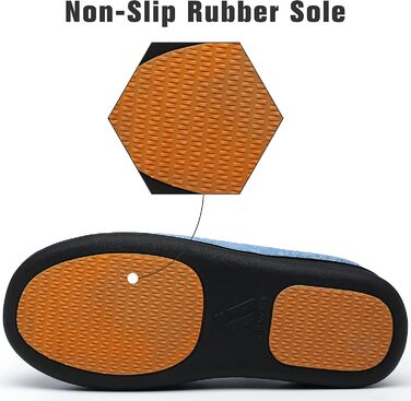 Тапочки домовиті жіночі Mishansha Herren з піною пам'яті, антиковзаючі, розмір 36-49 (Небесно-блакитний, 48 EU)