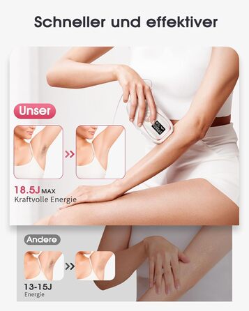 Пристрій для епіляції IPL Haarlosy з охолодженням, 999,900 імпульсів, 5 рівнів потужності, безболісна епіляція для жінок та чоловіків, обличчя, пахв, ніг та тіла (білий)