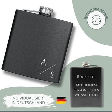 Набір фляг з гравіюванням - персоналізований з іменем - ідеальний подарунок на весілля та для чоловіків - нержавіюча сталь (Дизайн 8)