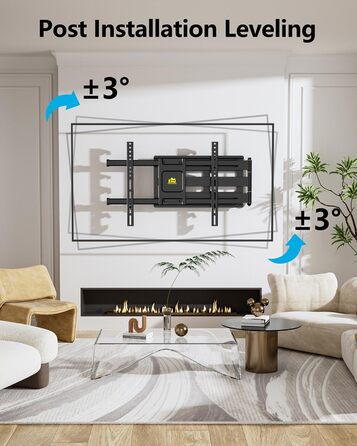 Настінне кріплення для телевізора HY-Bracket поворотне, для LED, OLED, 4K, 37-80 дюймів, чорне