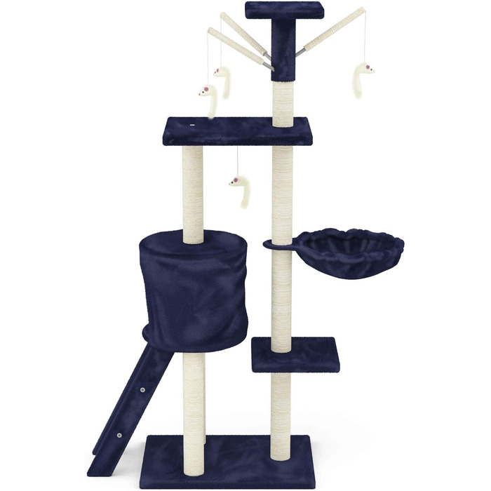 Дерев'яний кігтечка для котів Beltom® Kratzbaum 140 см, блакитний. Ігровий комплекс для котів, кігтеточка, ігровий центр