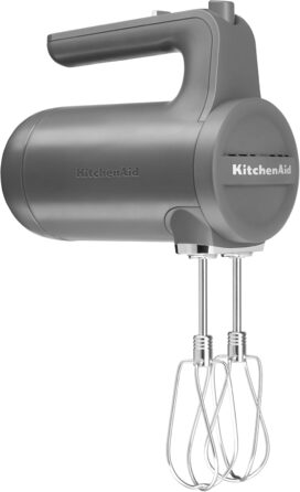 KitchenAid 5KHMB732EDG Anthracite Gray Cordless Electric Hand Mixer, 7 Speeds