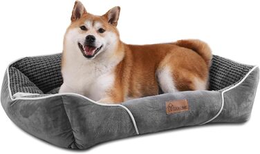 YITAHOME Dog Bed for Medium to Small Dogs, Dog Cushion, Dog Beds, 64x53cm, Non-Slip Bottom Dog Sofa, Grey