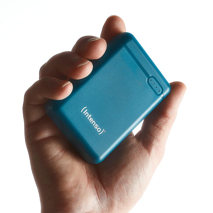 Повербанк Intenso Powerbank XS10000, 10000 мАг, швидка зарядка, USB-C, USB-A, microUSB для смартфона, планшета та камери, Petrol