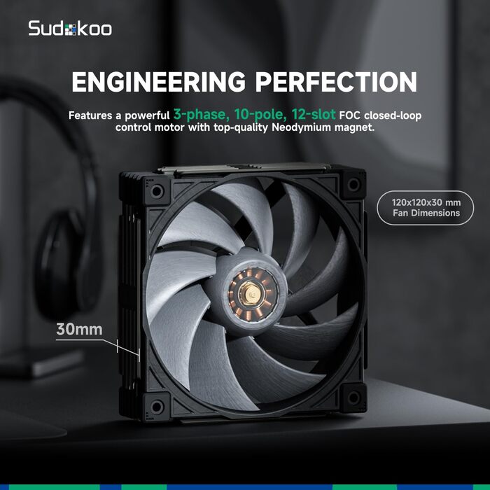 Система охолодження CPU Sudokoo SK700V для AM5: кулер з вентилятором 120 мм, цифровим дисплеєм та 6 heatpipes для AM5. Кулер з вентилятором 120 мм та одною баштою, повітряне охолодження з вільним доступом до RAM, 5 років гарантії (SK700V Чорний + MACH120 