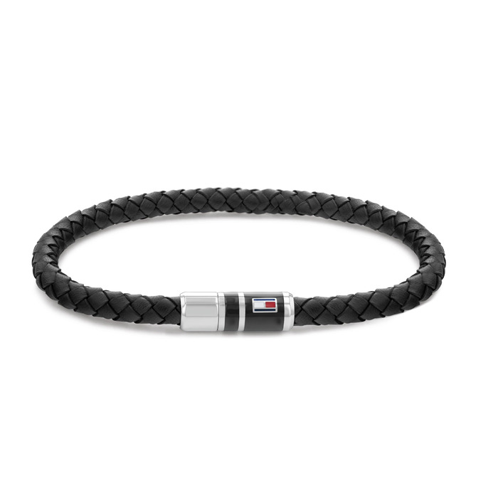 Браслет шкіряний чоловічий Tommy Hilfiger плетене чорний/синій/коричневий