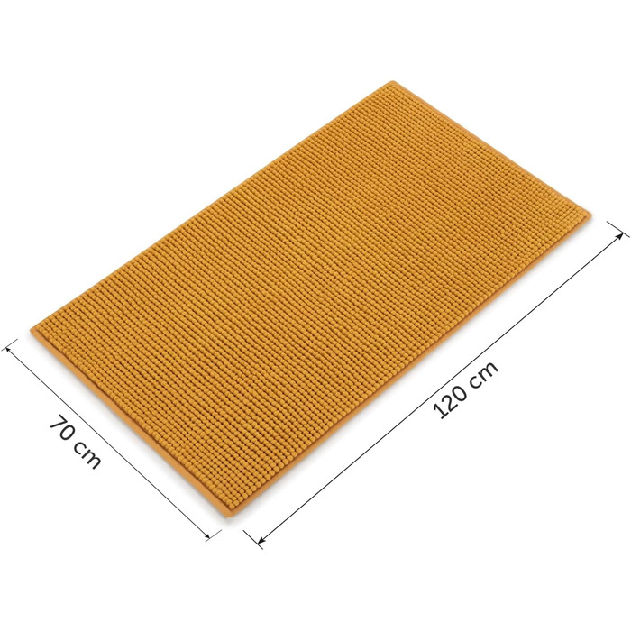 Килимок для ванної Blumtal Chenille 40x60 см - сертифікований Oeko-TEX, антиковзкий, для ванної кімнати, сірий (Spicy Mustard - жовтий)