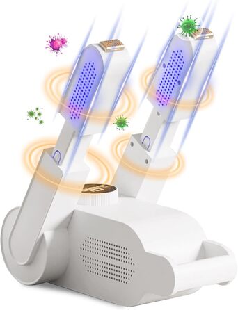 Електричний сушильник для взуття з цифровим дисплеєм, нагрівач для дитячого взуття, вентилятор, сушильник для кросівок, шоломів, черевиків, підігрівач ніг, сушильник для взуття, Озон + UV-світло + активоване вугілля, потрійний антибактеріальний захист, бі