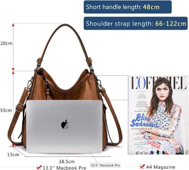 Жіноча сумка-шопер Reaer середнього розміру, чорно-пісочного кольору, зі шкіри PU, на плече та через плече, вінтажна сумка-хобо для роботи, офісу та покупок