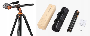 Штатив K&F Concept T254A7 + FH-03, 231 см, чорний