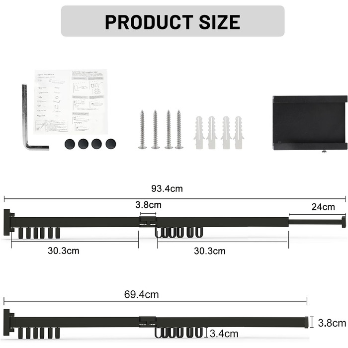 Настінна сушарка для білизни 120 см, висувна, складна, з вішалкою та 18 гачками для балкона, ванної кімнати, спальні, білого кольору