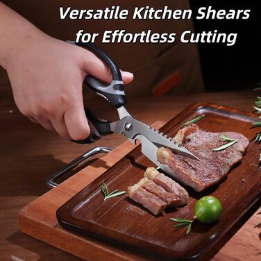Кухонні ножиці для продуктів харчування, роздільні, придатні для миття в посудомийній машині, для нарізання м'яса та продуктів, кухонні ножиці, подарункова коробка (чорний)