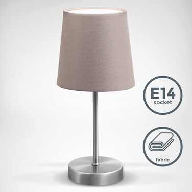 Вінтажна настільна лампа B.K.Licht з абажуром з тканини, 33x20 см (Taupe)