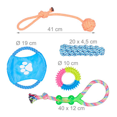 Relaxdays Dog Toy Set, 10-Piece