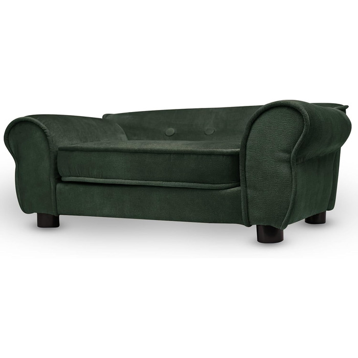 Диванчик для домашніх тварин MG Design, темно-зелений, стабільний, м'який, легко чиститься, для собак та котів, готовий до використання, W12