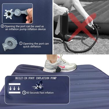 Розкладне ліжко-спальник туристичне, ультралегке, 160кг, блакитне. З алюмінієвою конструкцією та антирипстоп тканиною для кемпінгу, відпочинку на природі, вдома та на пляжі