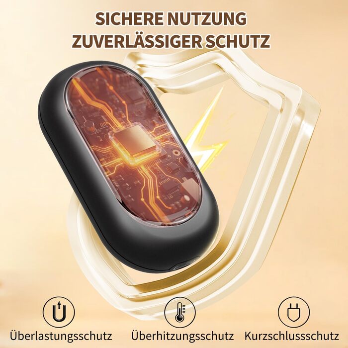 Електричні грілки для рук HOAMZ (2 шт.) з магнітом, безпечні та надійні. 3 режими нагріву до 55°C, швидкий нагрів за 3 секунди, компактні, ідеальні для рукавичок, подарунок для чоловіків та жінок