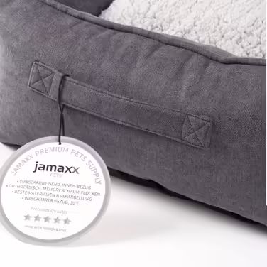 JAMAXX Premium Orthopedic Dog Bed Memory Foam Visco Washable Reversible Cushion Water-Repellent/Dog Basket Soft Velvet-Like Sofa Fabric Dog Cushion Dog Basket PDB2002 (L) 120x90 (L 120 x W 90 x H 22 cm, grey)