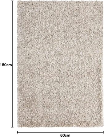 Килимок Mia's Teppiche Fiona для вітальні та спальні, 120x160 см, високий ворс (бежевий)