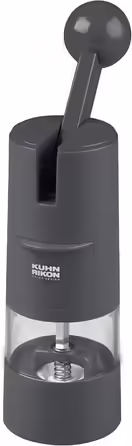 Кухонний млинок для солі та перцю KUHN RIKON, ручний, регульований керамічний механізм, сірий